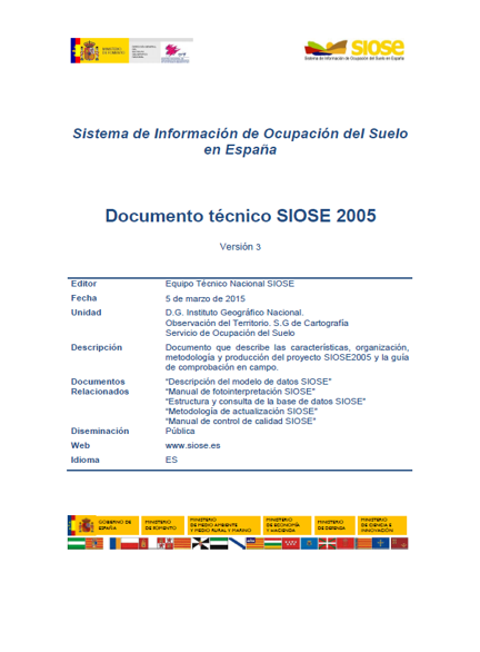 SIOSE-2009. Documento técnico. v. 3.