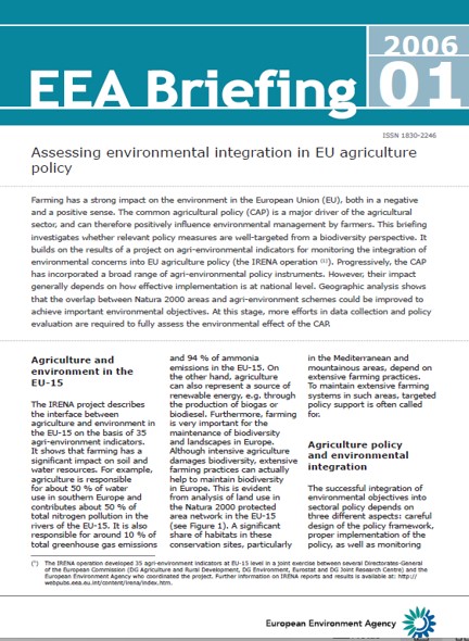 Assessing environmental integration in EU agriculture policy.