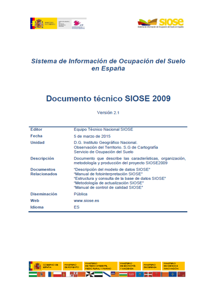 SIOSE-2009. Documento técnico. v 2.1.