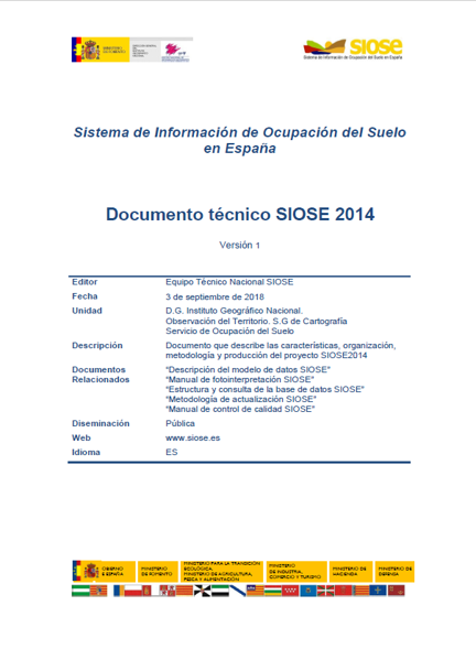 SIOSE-2014. Documento técnico