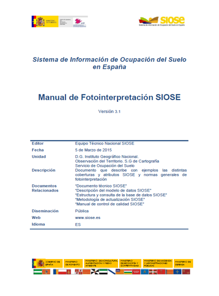 SIOSE-2015. Manual de Fotointerpretación V 3.1.
