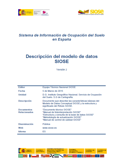 SIOSE-2015. Descripción del modelo de datos. V 2