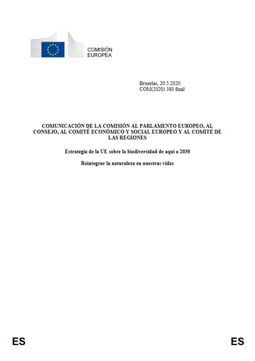 CE (2020). Estrategia de la UE sobre la biodiversidad 2030. 