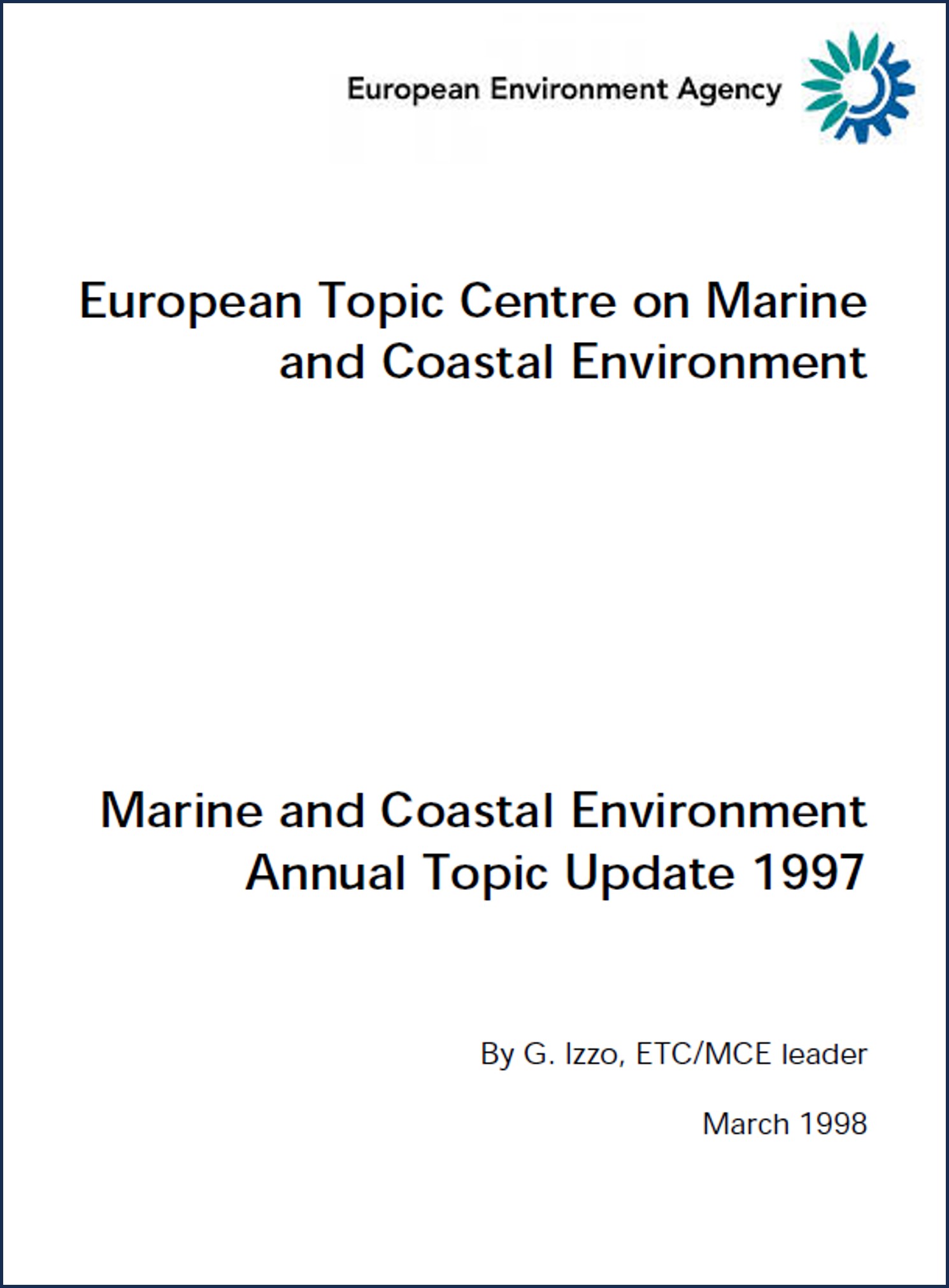 Marine and Coastal Environment. Annual Topic Update, 1997.