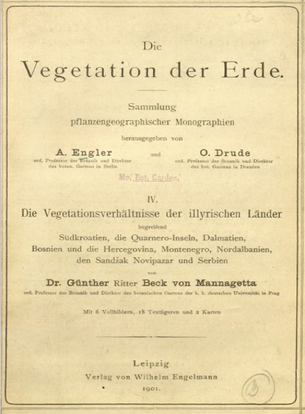 Die Vegetation der Erde: Monographien 