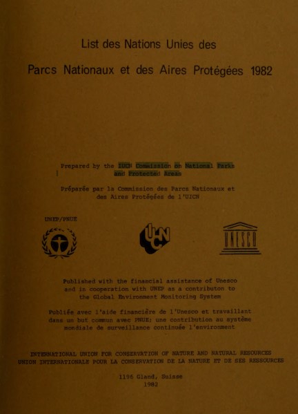 United Nations List of National Parks and Protected Areas (1982)