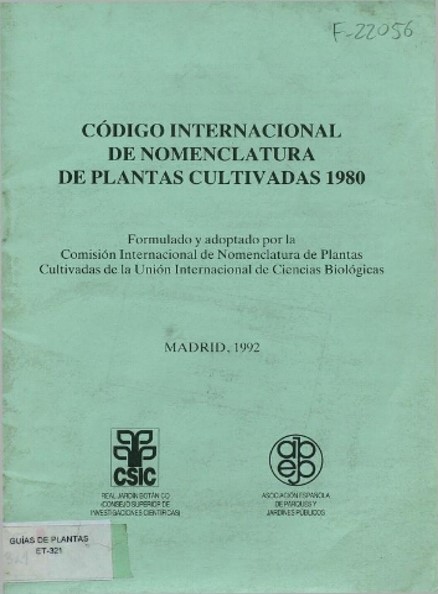 Código Int. de nomenclatura de plantas cultivadas (1980)