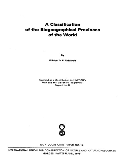 A Classification of the Biogeographical Provinces of the World