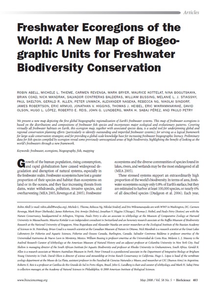 Freshwater Ecoregions of the World: A New Map of Biogeographic Units 