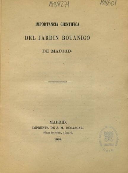 Importancia científica del Jardín Botánico de Madrid