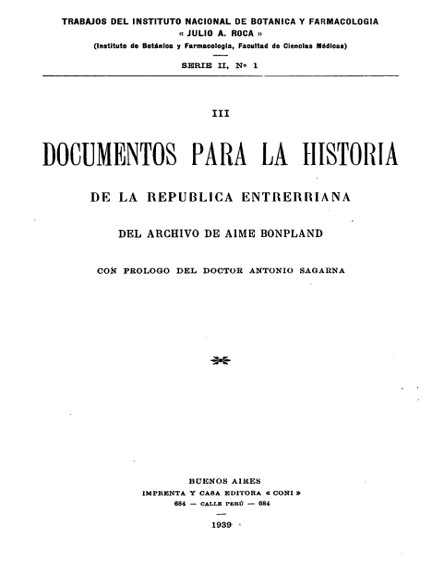 Documentos para la Historia de la República Enterriana 