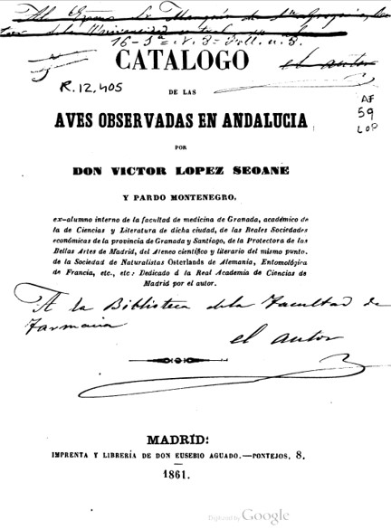 Catálogo de las aves observadas en Andalucia (VLS)
