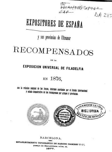 Expositores españoles: Expo Universal Filadelfia