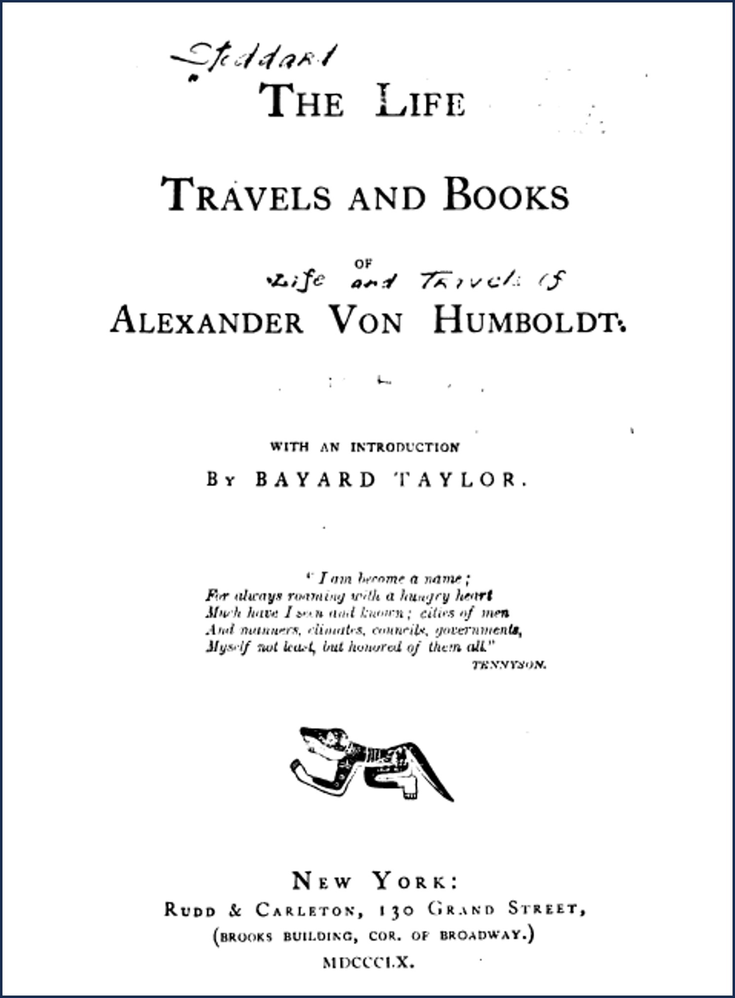 The life, travels and books of A. Humboldt