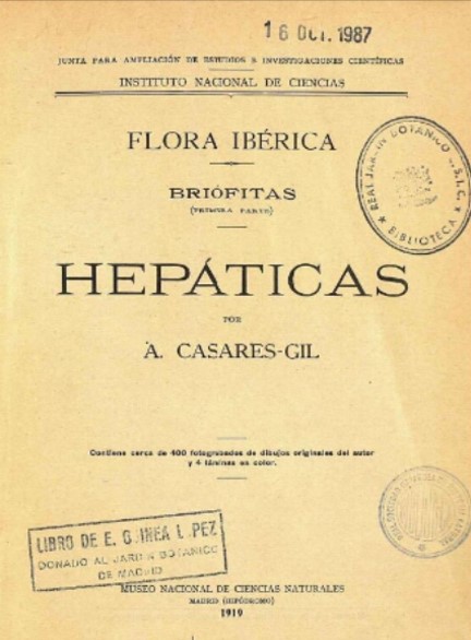 Flora Ibérica. Briófitas (Hepáticas)