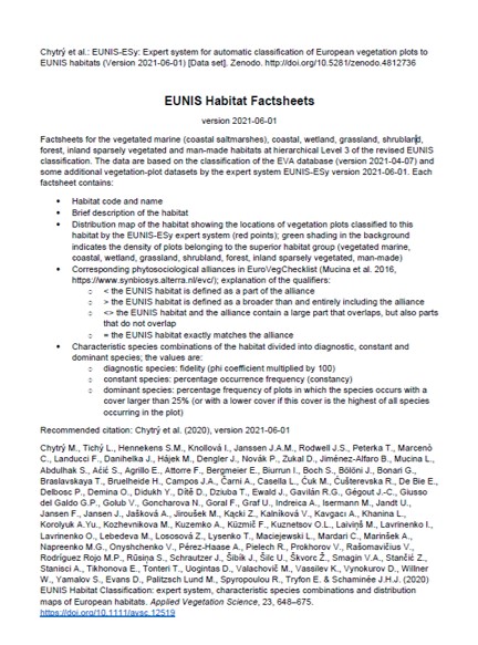 EUNIS-2021: Factsheets