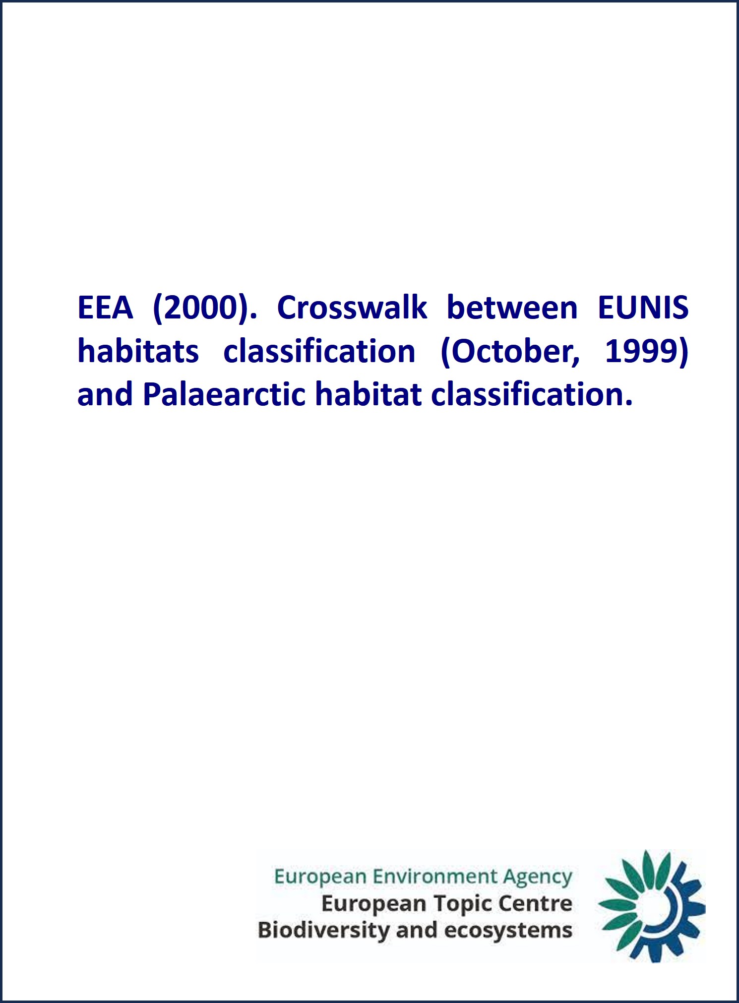 EUNIS-2002: Paleartic