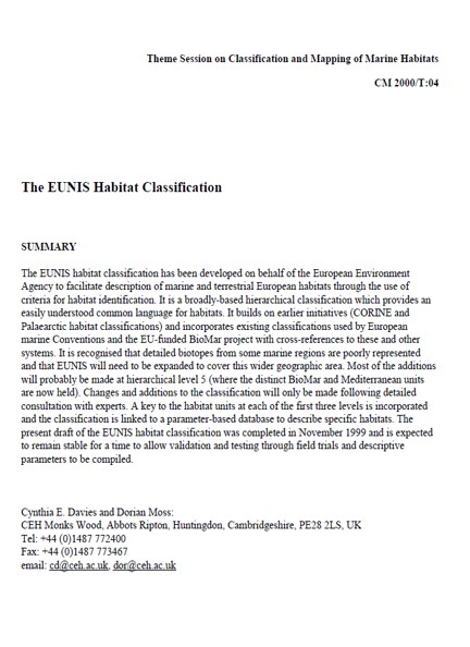 EUNIS-2000: ICES Annual Science Conference