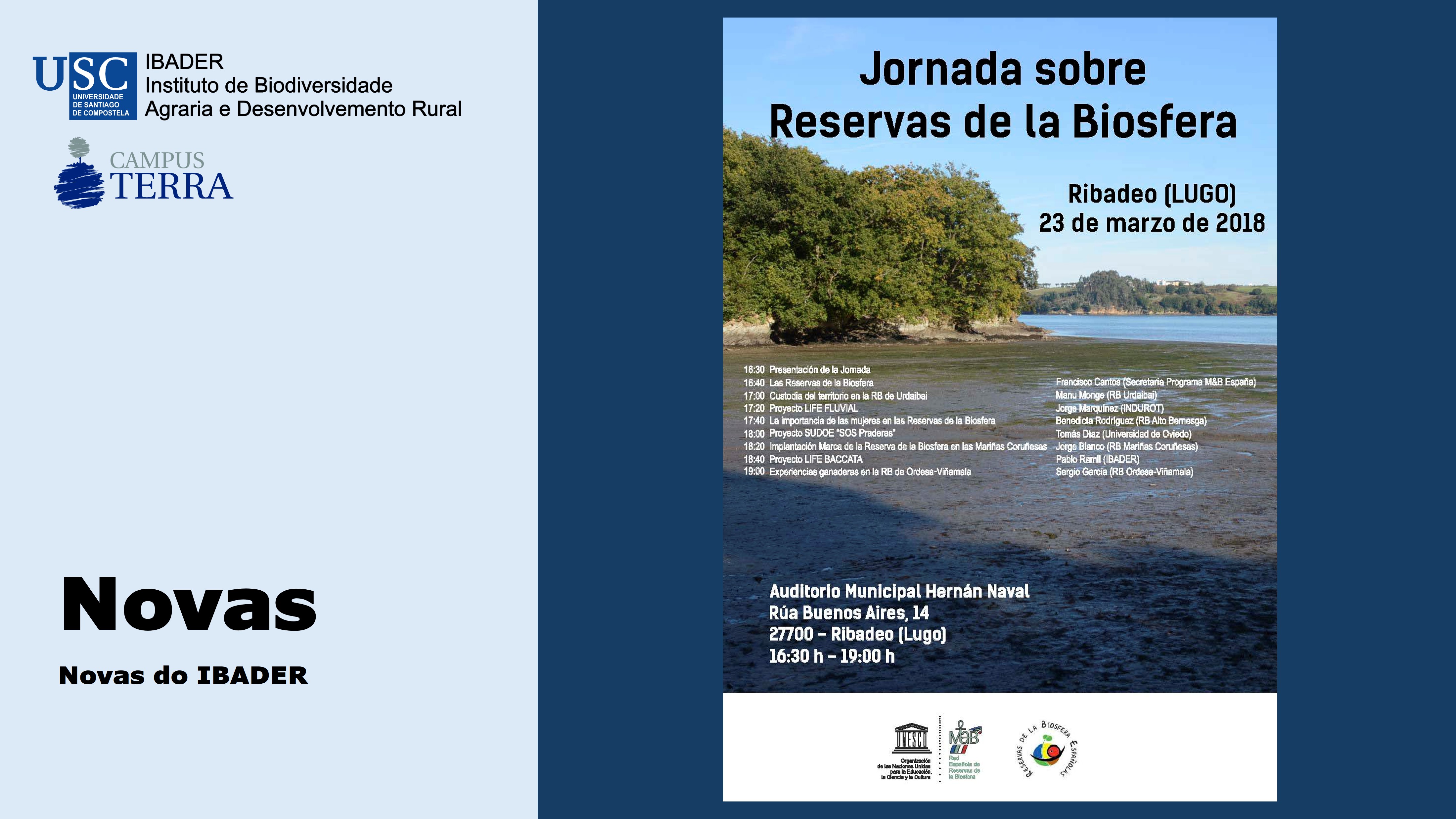 2018/03/23: Xornada Reservas da Biosfera en Ribadeo