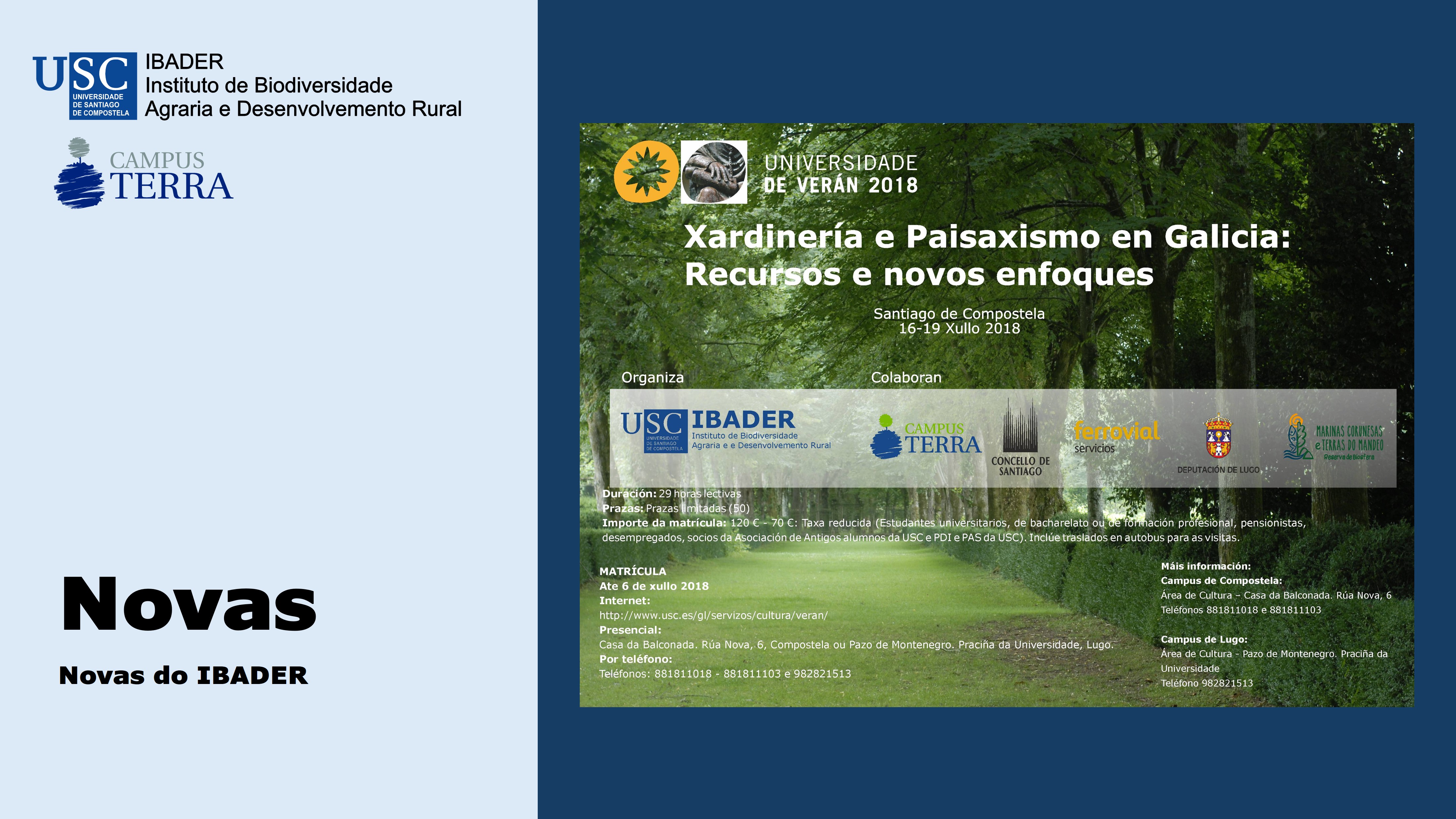 2018/05/31: Curso de Verán da USC organizado por IBADER