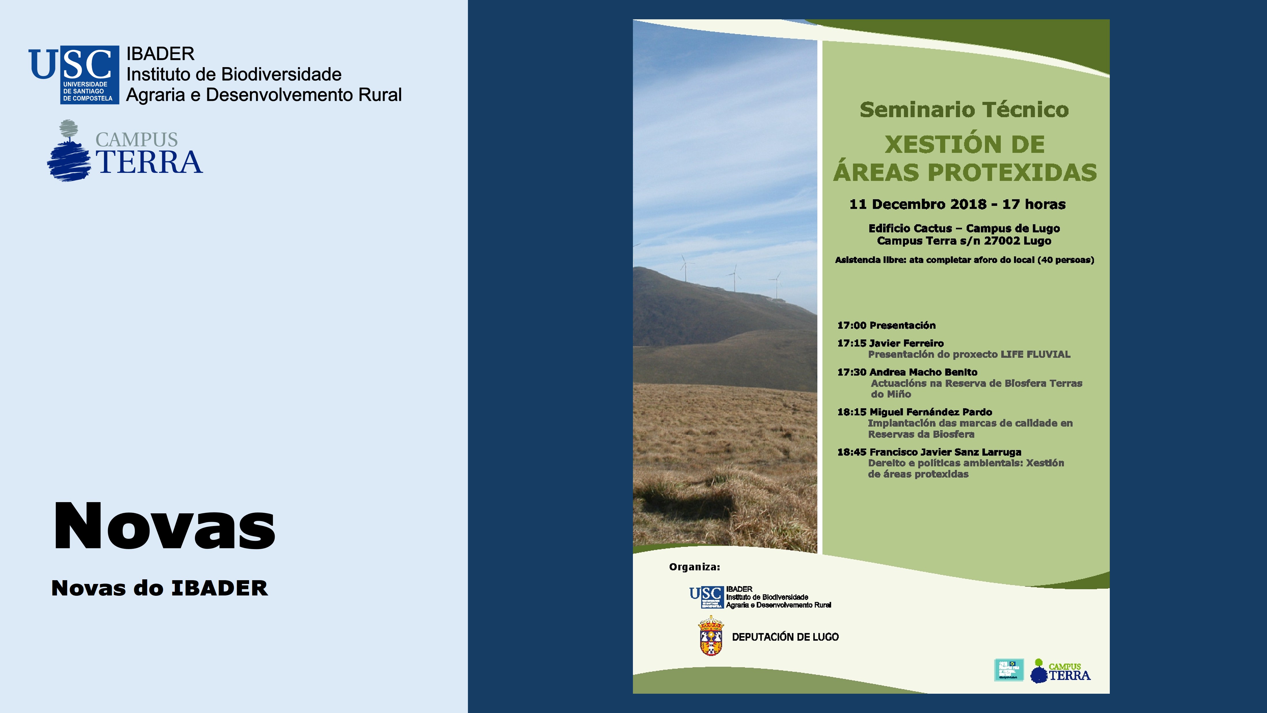 2018/12/11: Seminario Técnico sobre Xestión de Áreas Protexidas