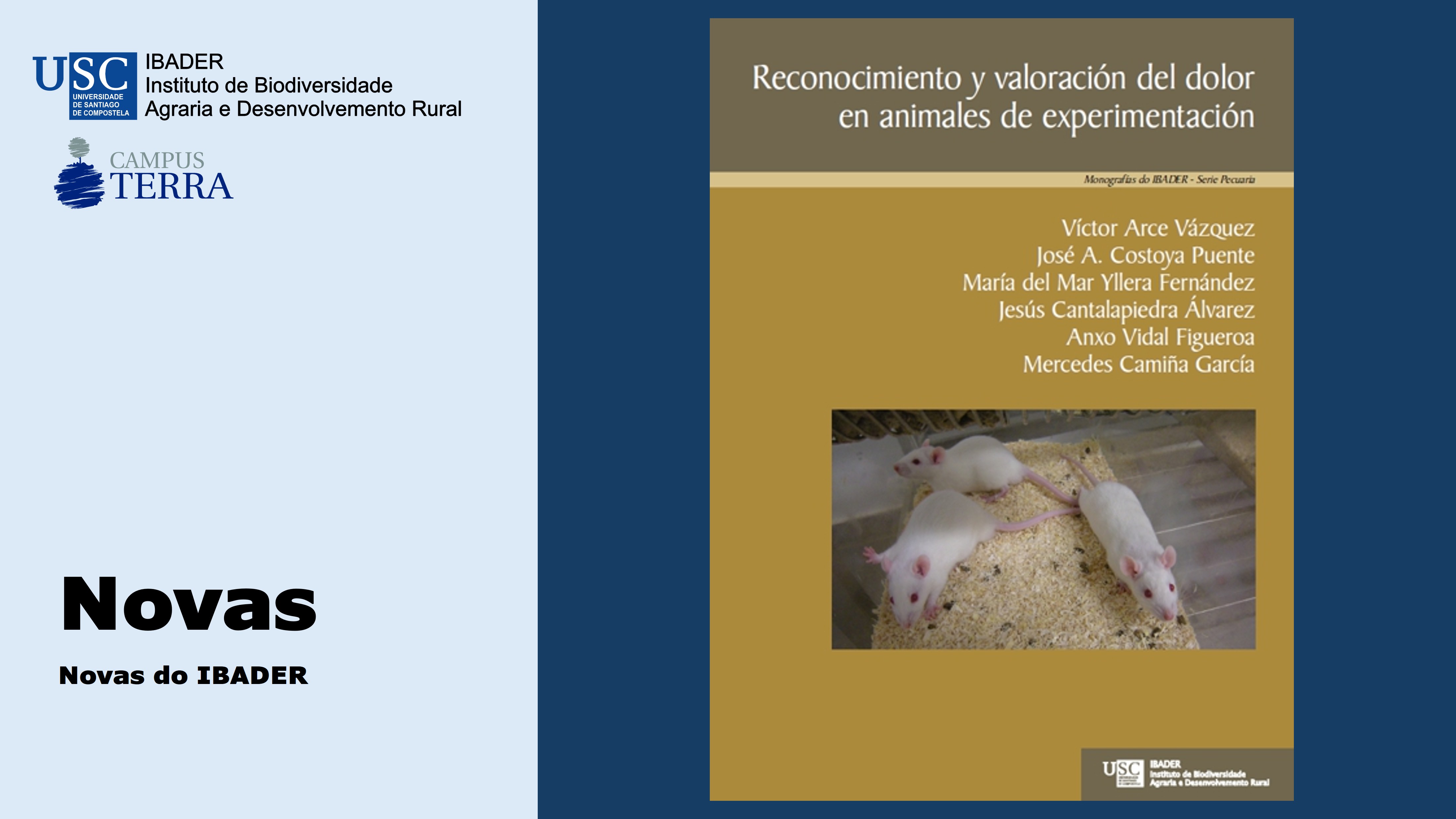 2020/05/04: Nova publicación: Reconocimiento y valoración del dolor en animales de experimentación