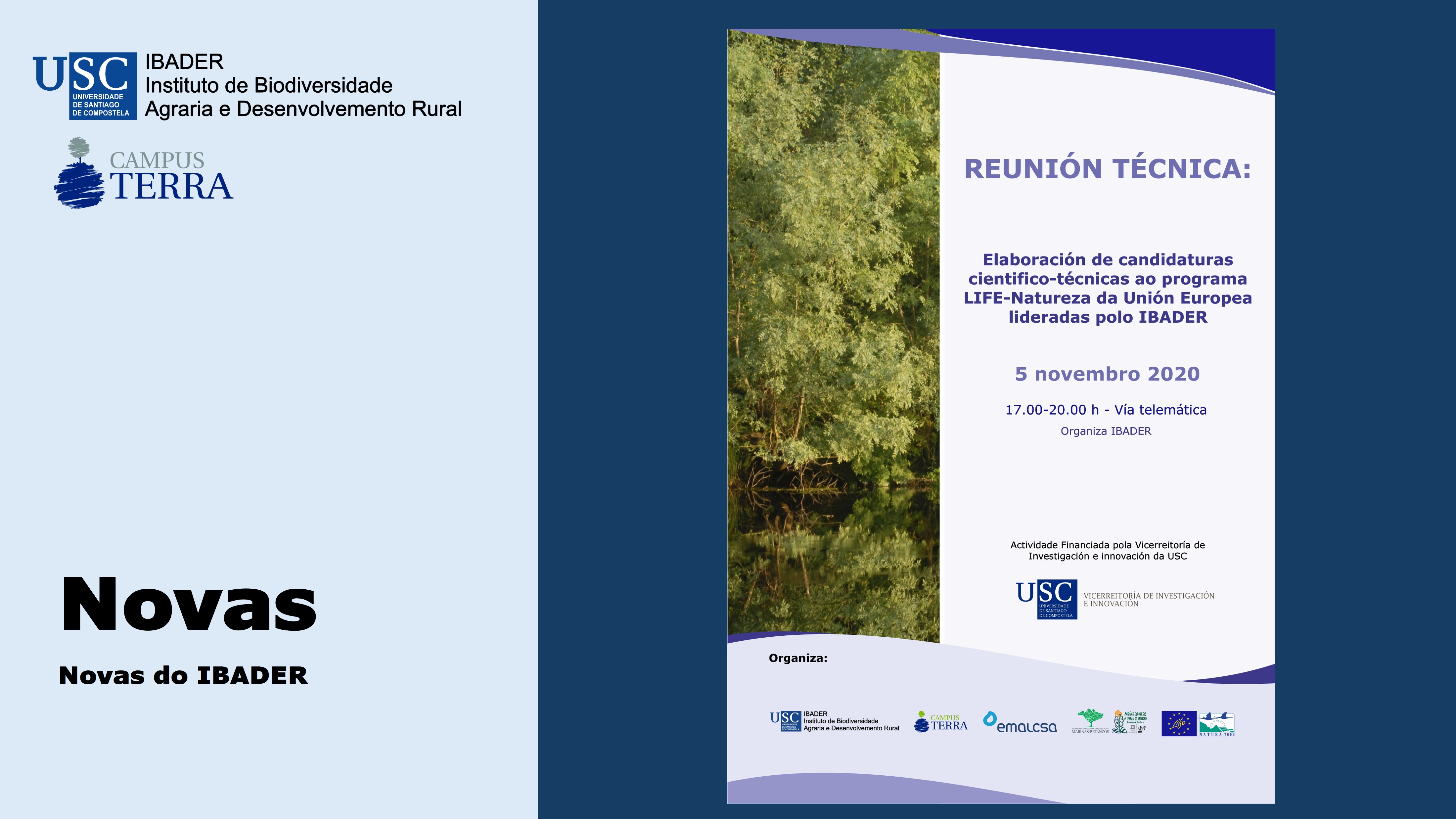 2020/10/26: Reunión Técnica para a elaboración de candidaturas cientifico-técnicas ao programa LIFE-Natureza 
