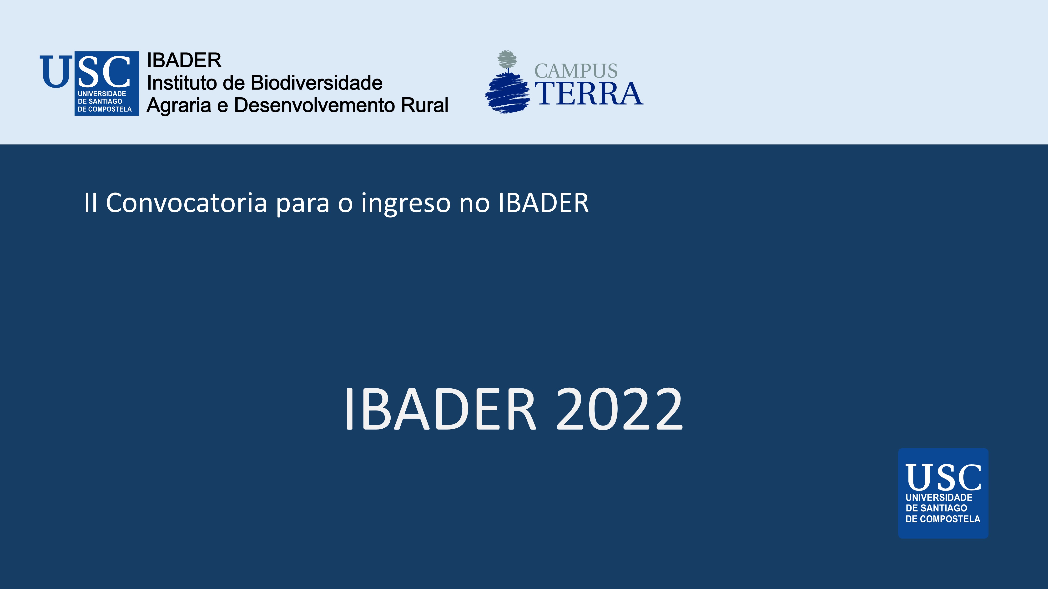 2022/10/14: II Convocatoria para o ingreso no IBADER