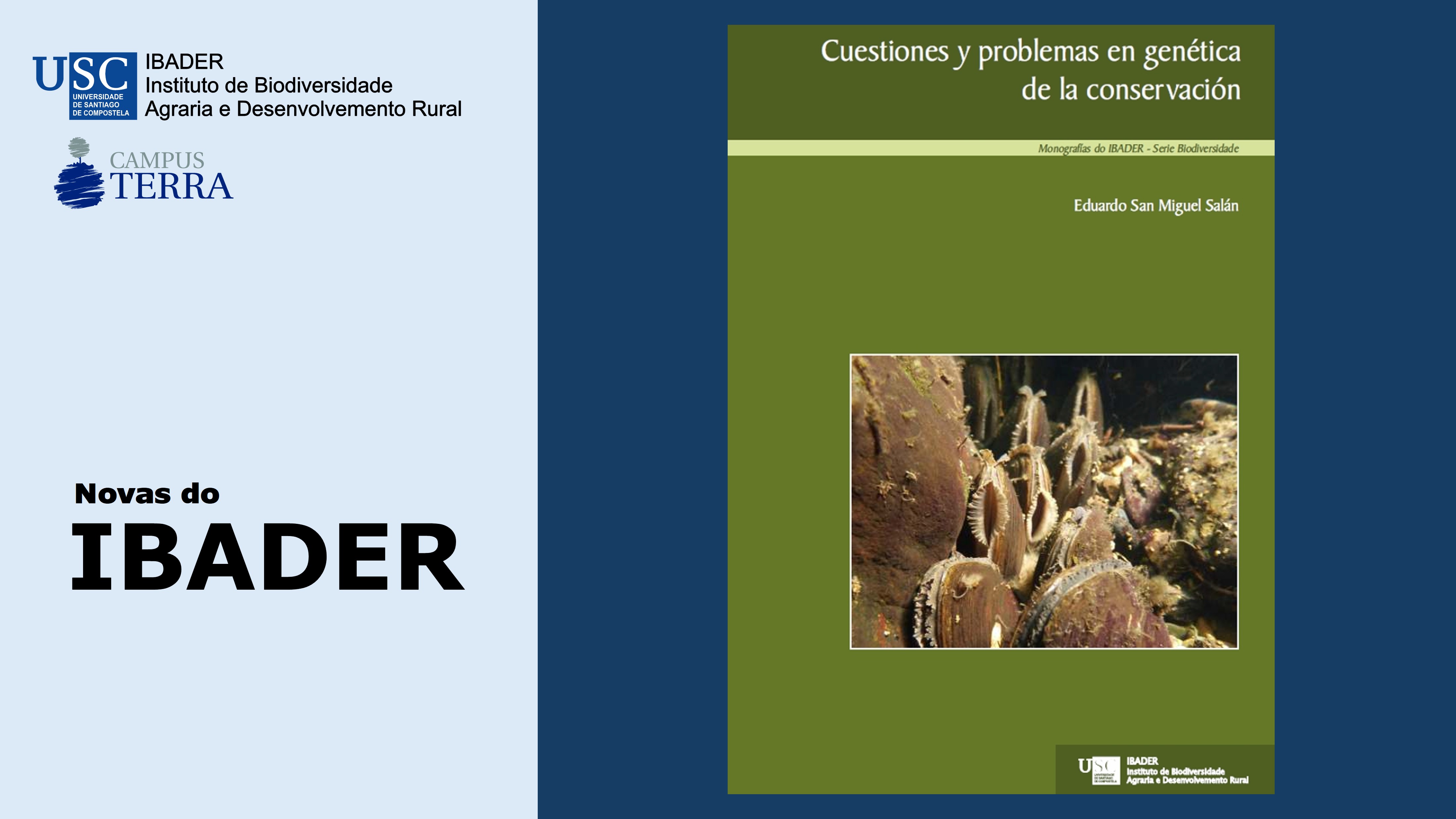 2023/05/12: Publicada unha nova monografía do IBADER 