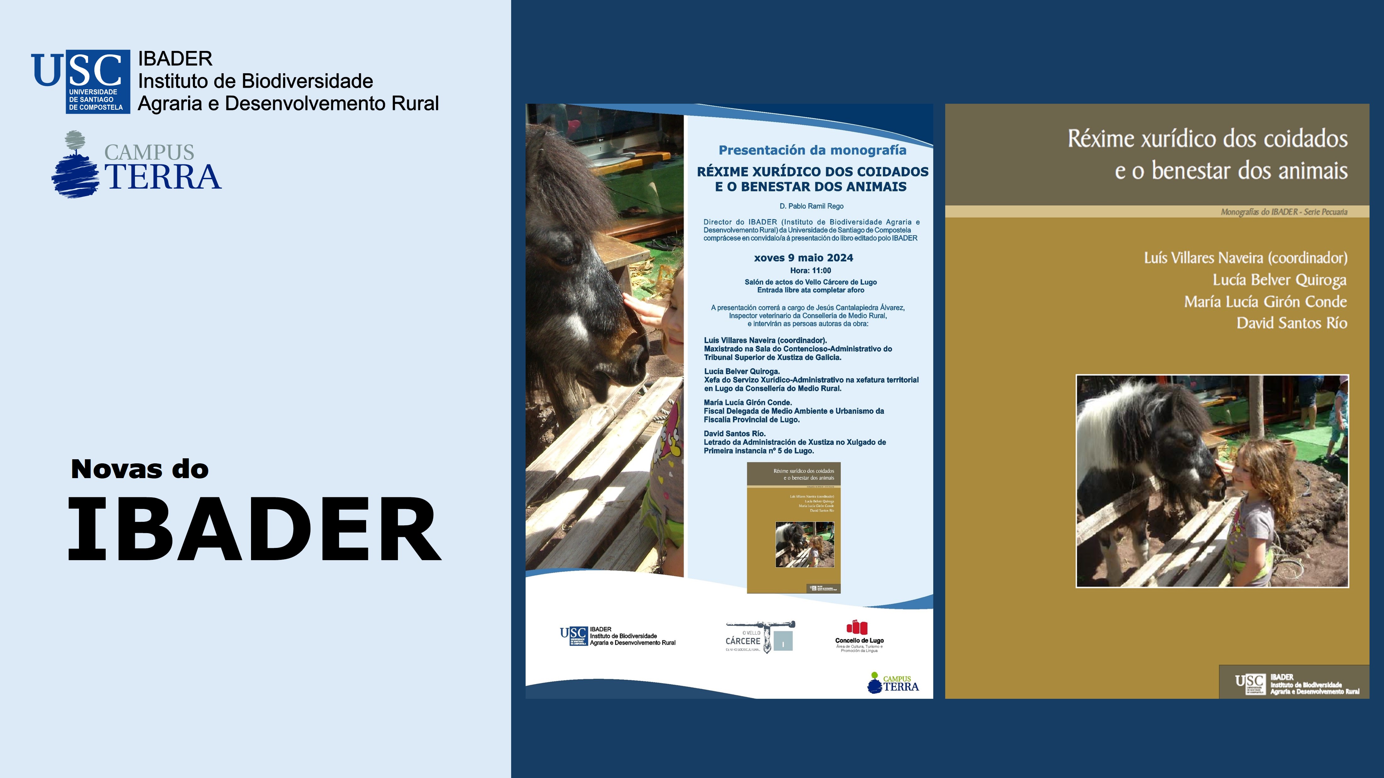2024/05/03: Presentación da monografía: RÉXIME XURÍDICO DOS COIDADOS E O BENESTAR DOS ANIMAIS