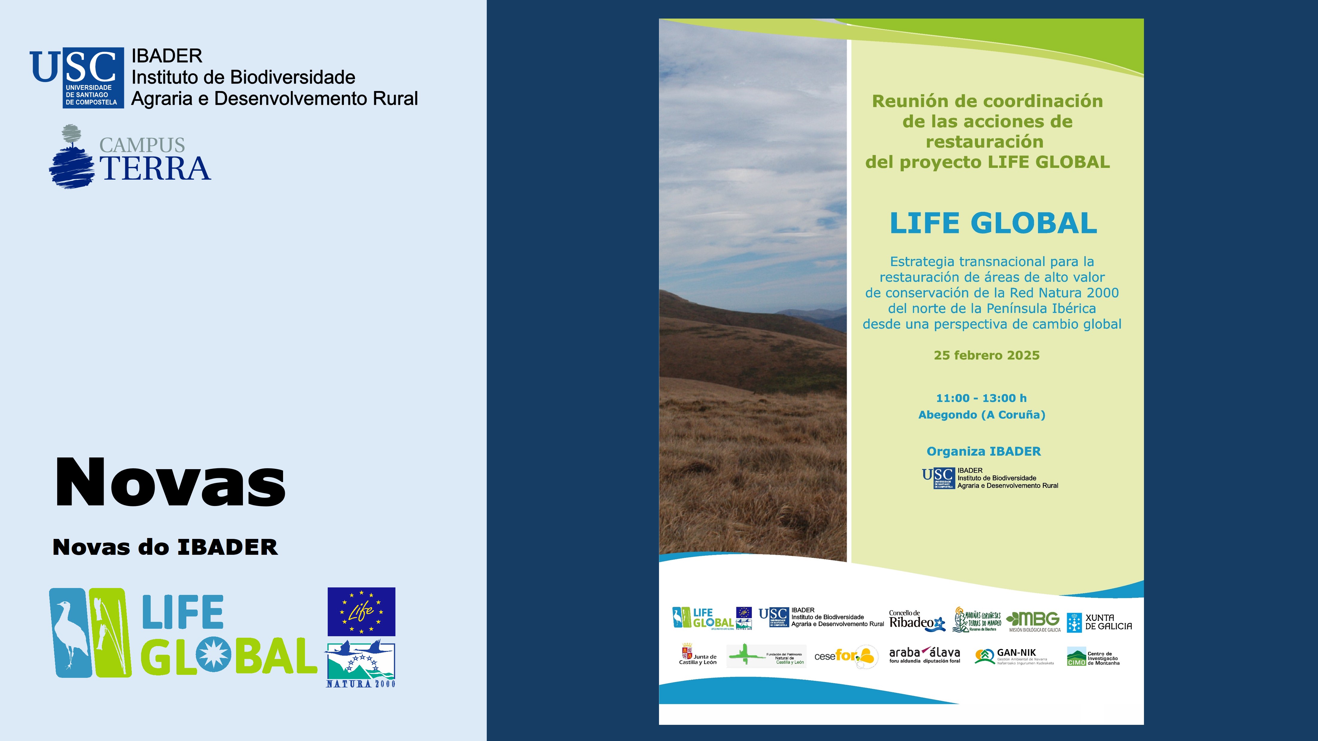 2025/02/15: Reunión de coordinación do proxeco LIFE GLOBAL no cal é coordenador o IBADER