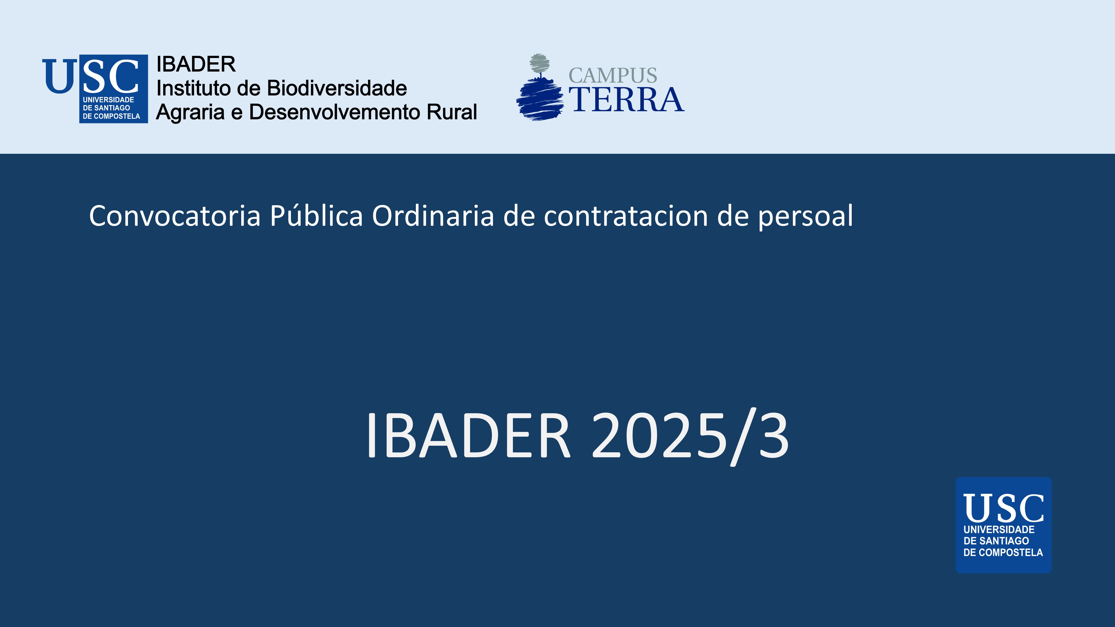 2025/11/28; Convocatoria Pública Ordinaria de contratacion de persoal IBADER 03/2025