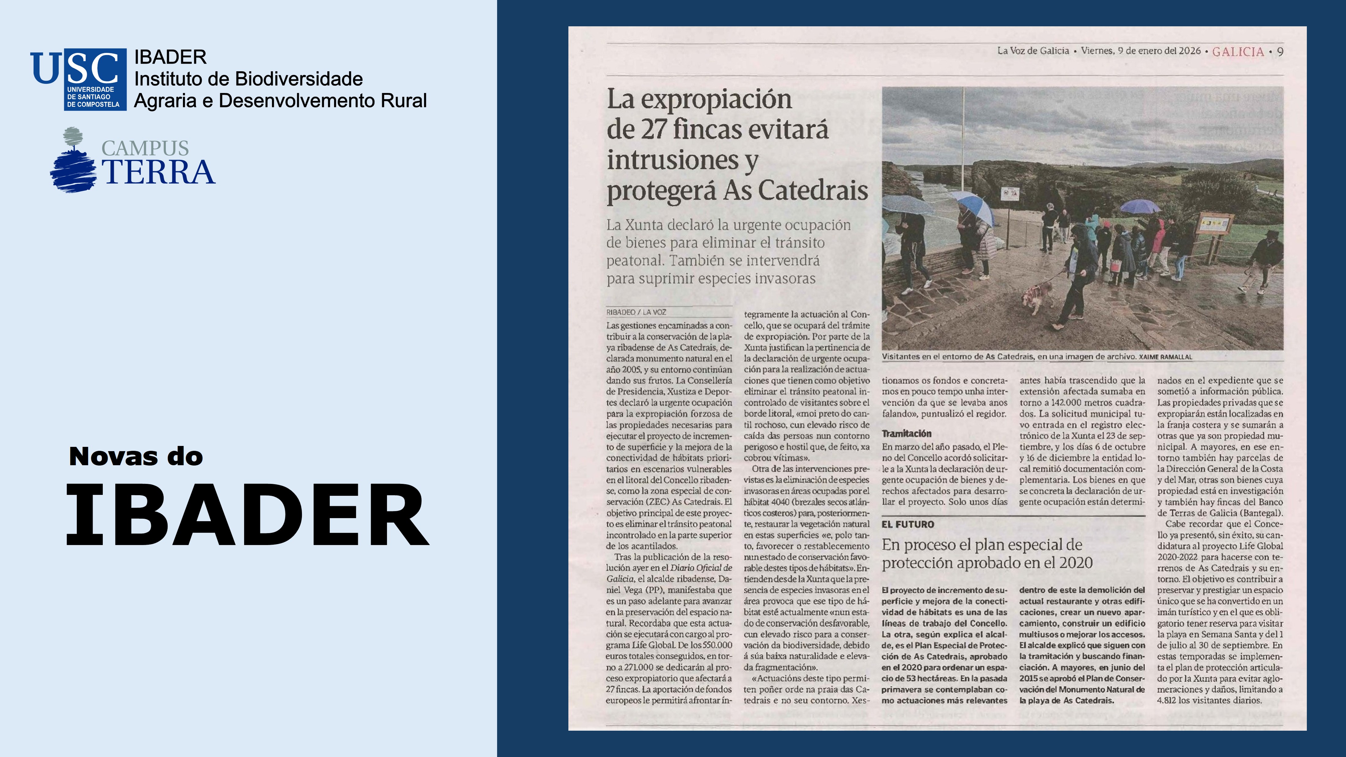 2026/01/09: Declarada la urgente ocupación de las parcelas objeto de expropiación de LIFE GLOBAL en el Concello de Ribadeo