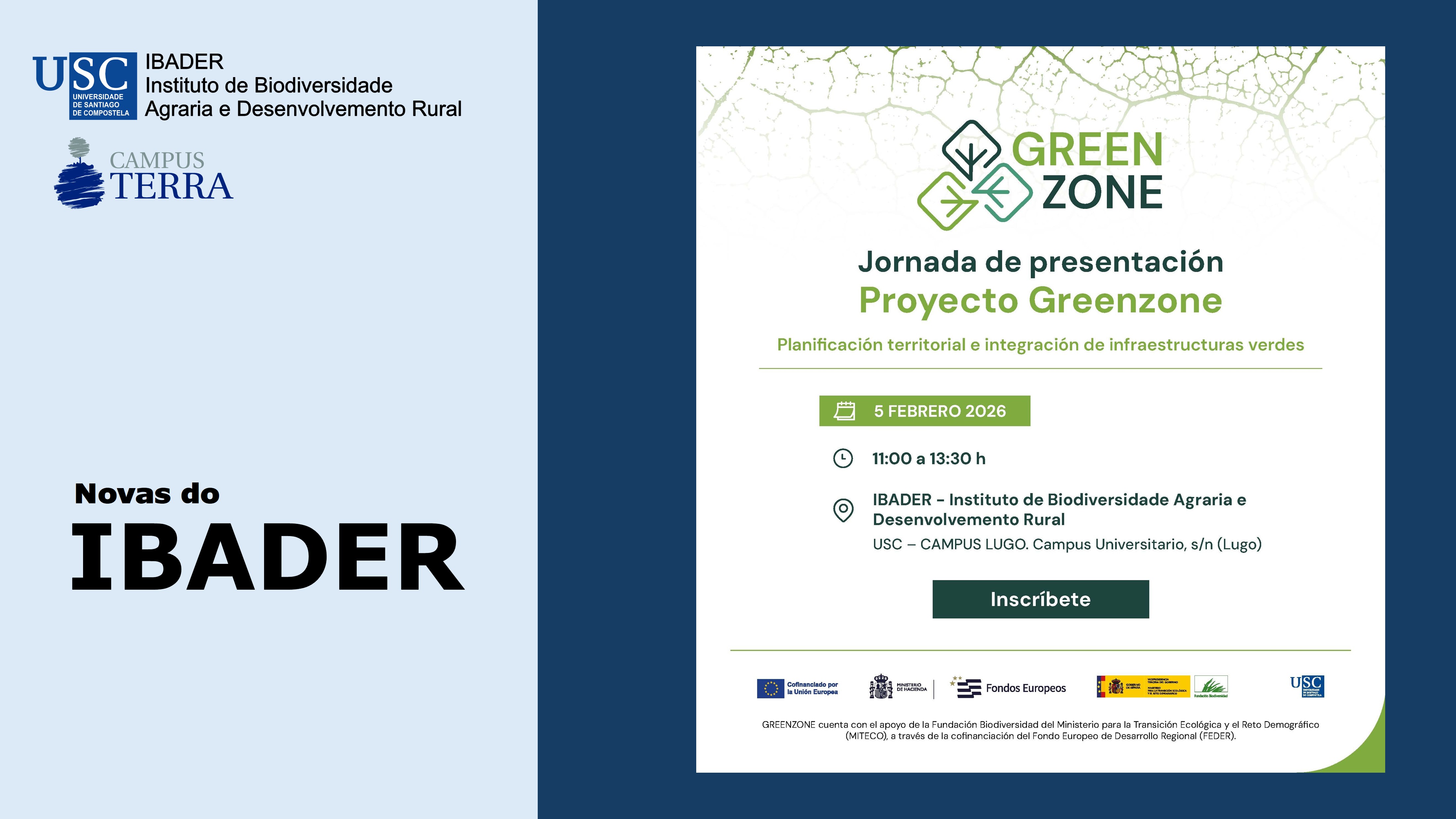 2026/01/29 O IBADER acolle a xornada de presentación do proxecto GREENZONE 