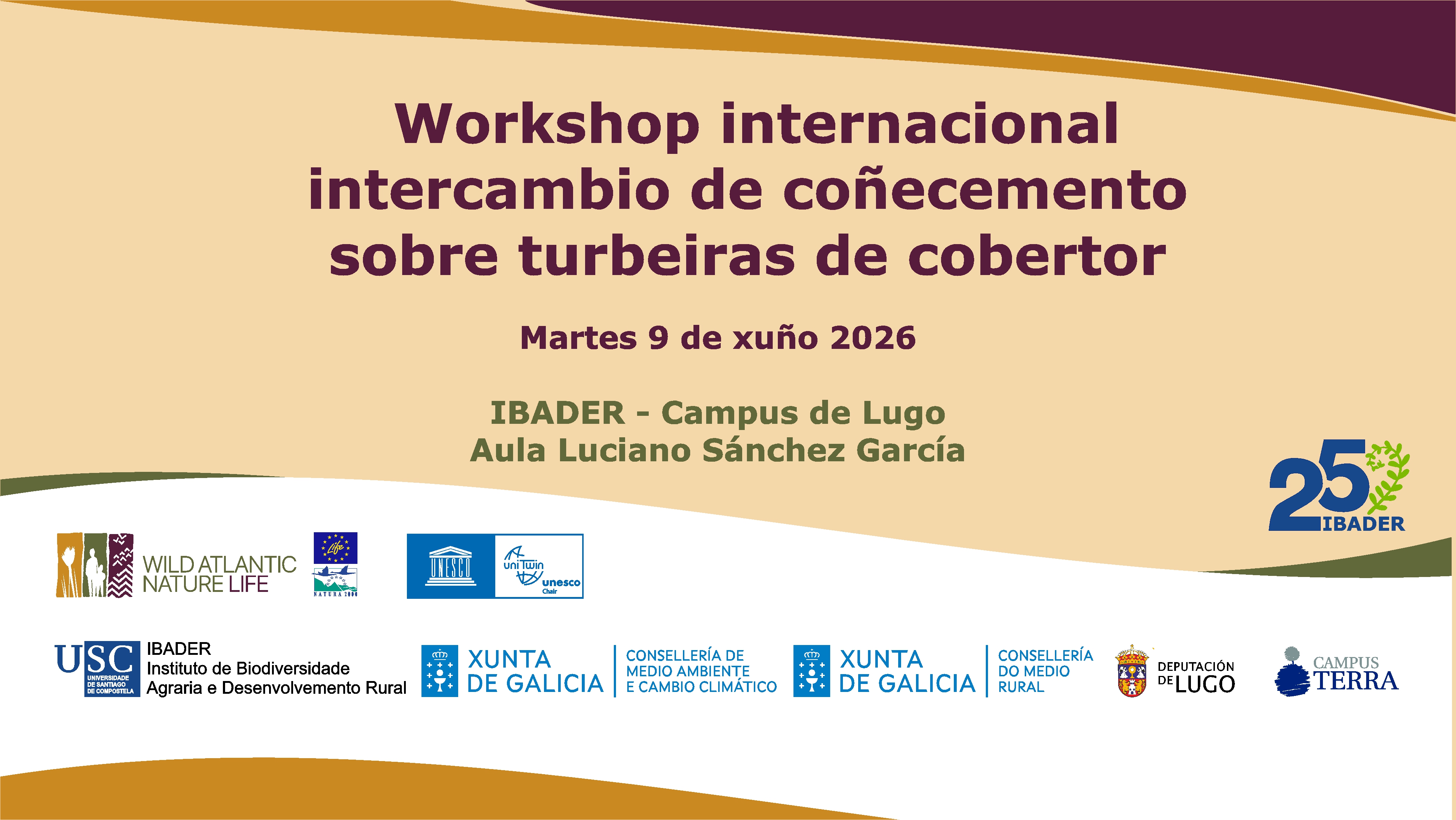 2026/06/04: O IBADER organiza o Workshop internacional intercambio de coñecemento sobre turbeiras de cobertor
