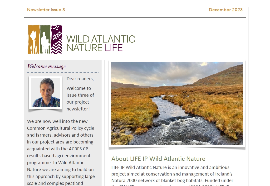 2023/12/21: Publicado o terceiro boletín do Proxecto LIFE IP Wild Atlantic Nature