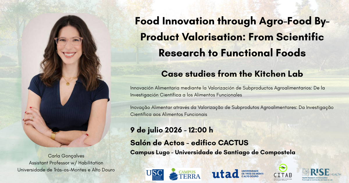 2026/07/08. Conferencia: Food Innovation through Agro-Food By-Product Valorisation: