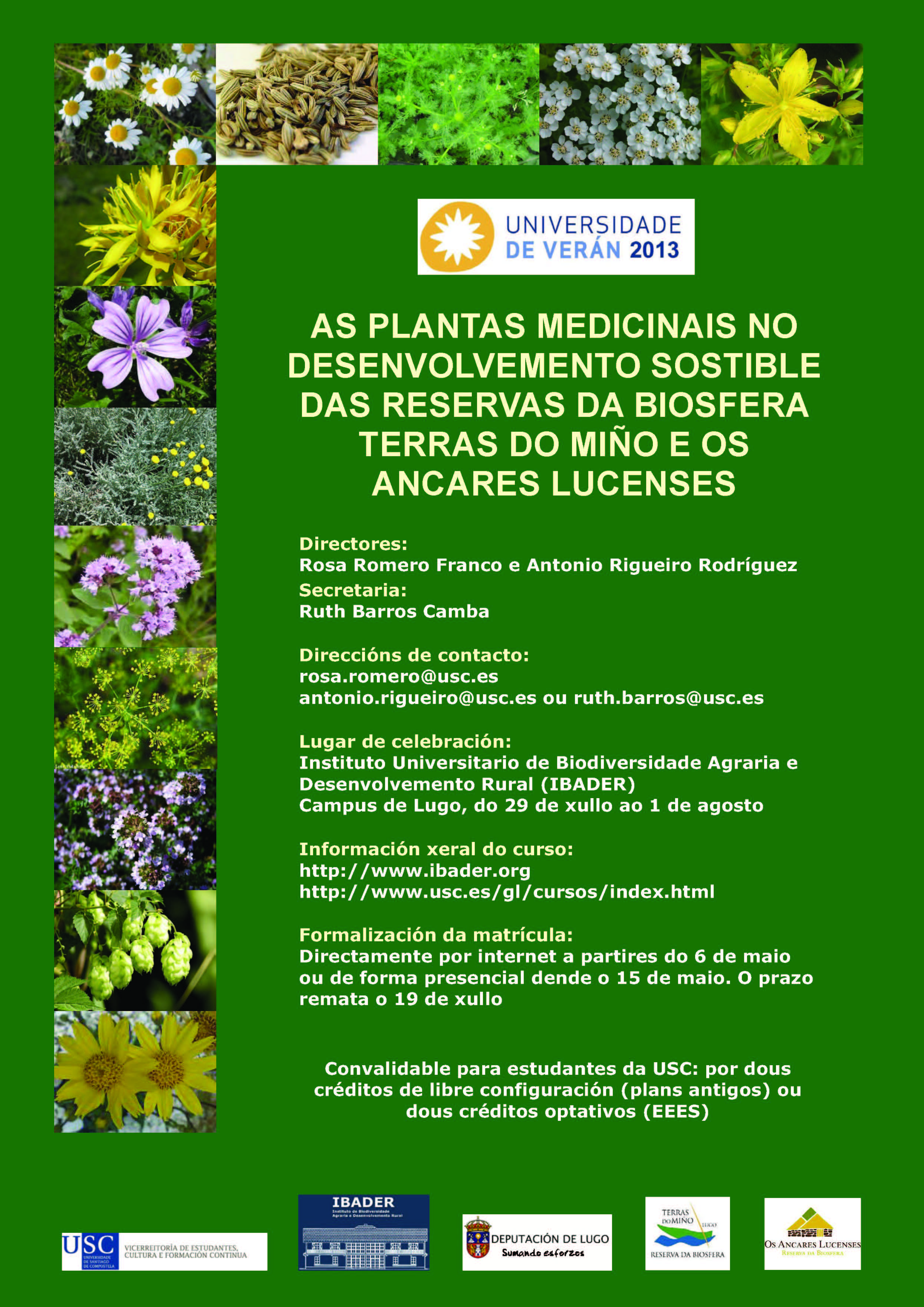 2013/06/28: Nova información: Curso de Verán (2013): Plantas Medicinais