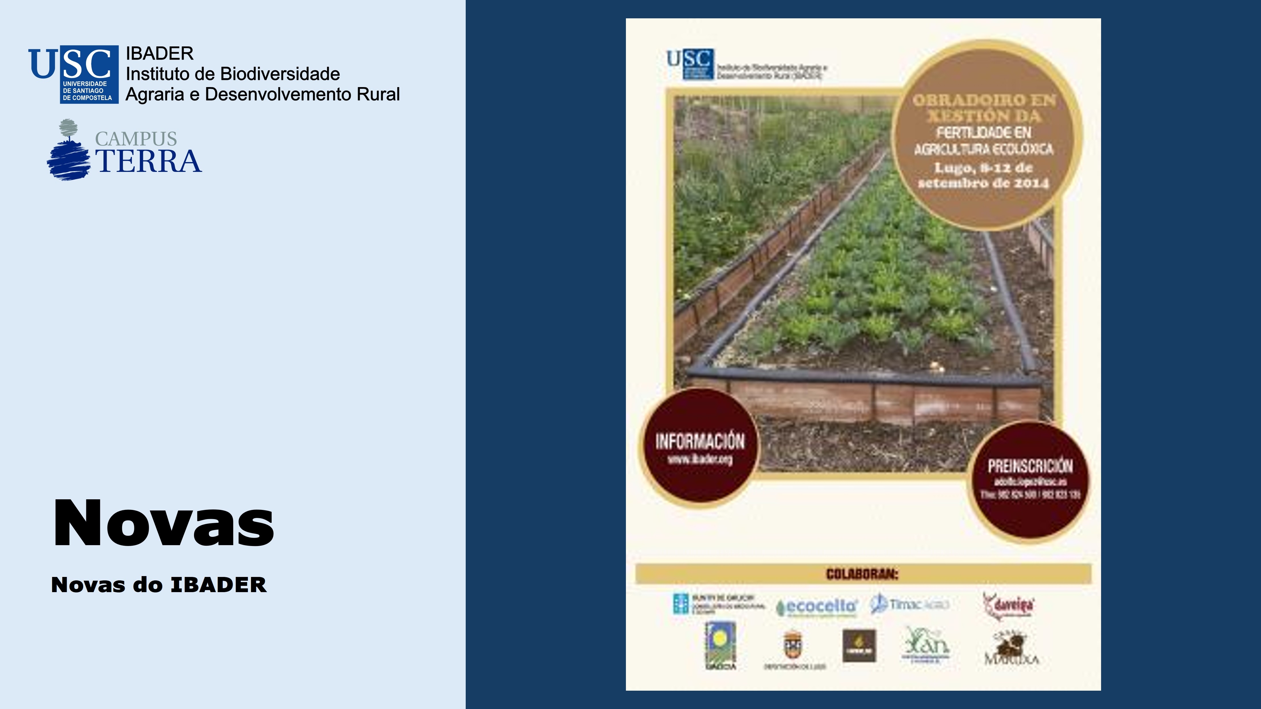2014/05/30: Novas Datas: Curso de Xestión da fertilidade en agricultura ecolóxica
