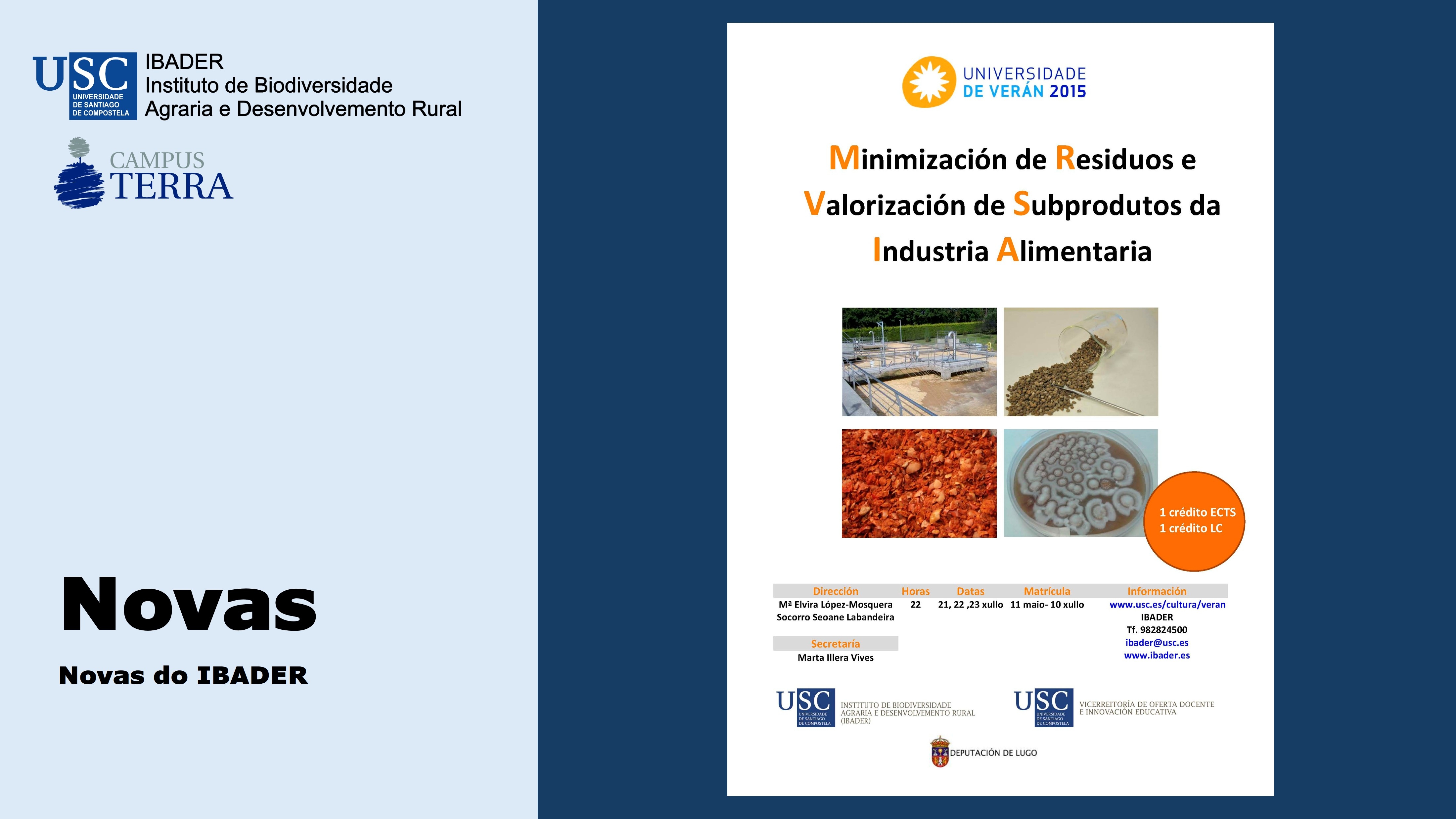 2015/05/06: Minimización de residuos e valorización de subprodutos da industria alimentaria