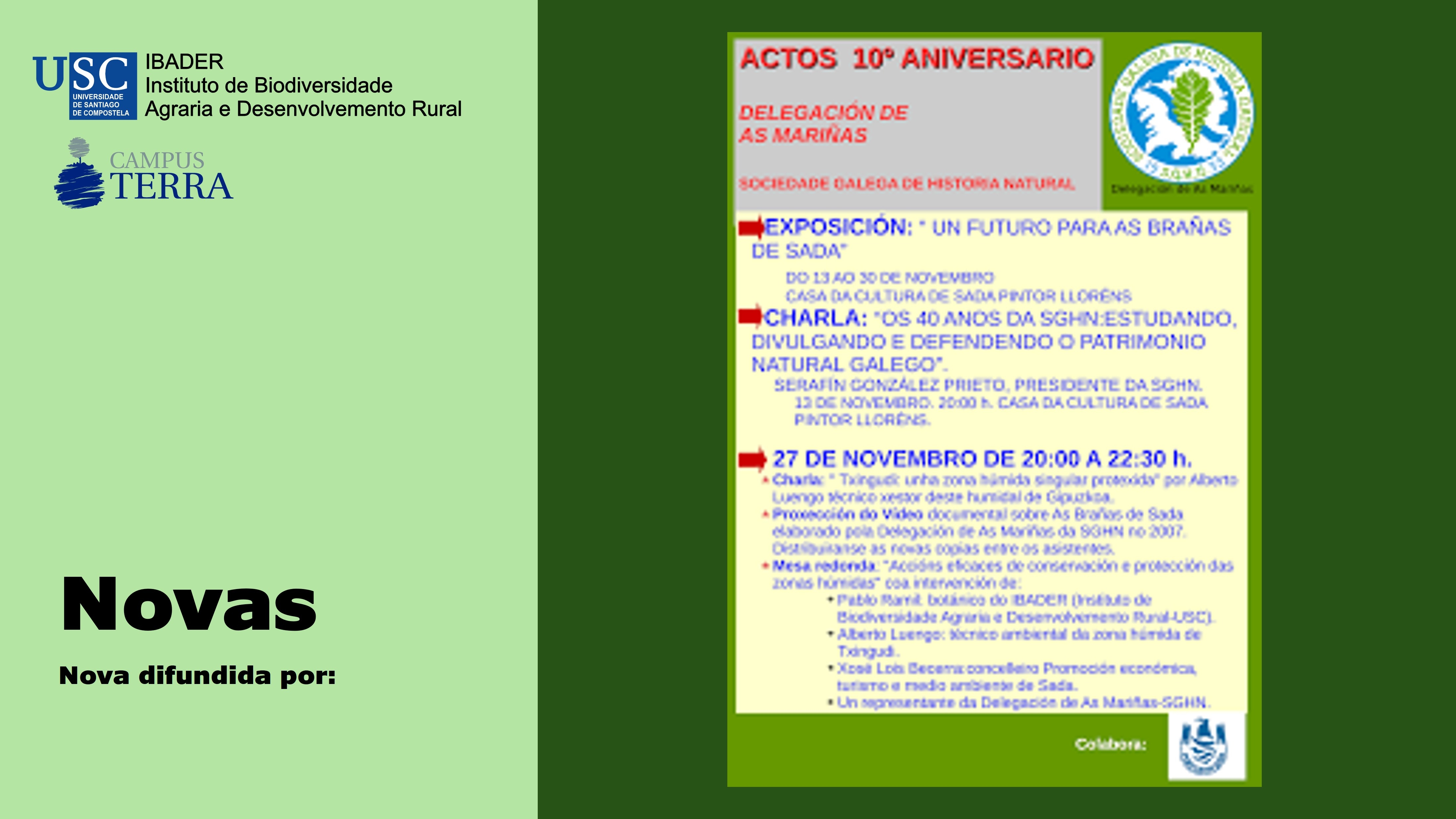 2015/11/11: Actos X Aniversario da Delegación de As Mariñas da SGHN