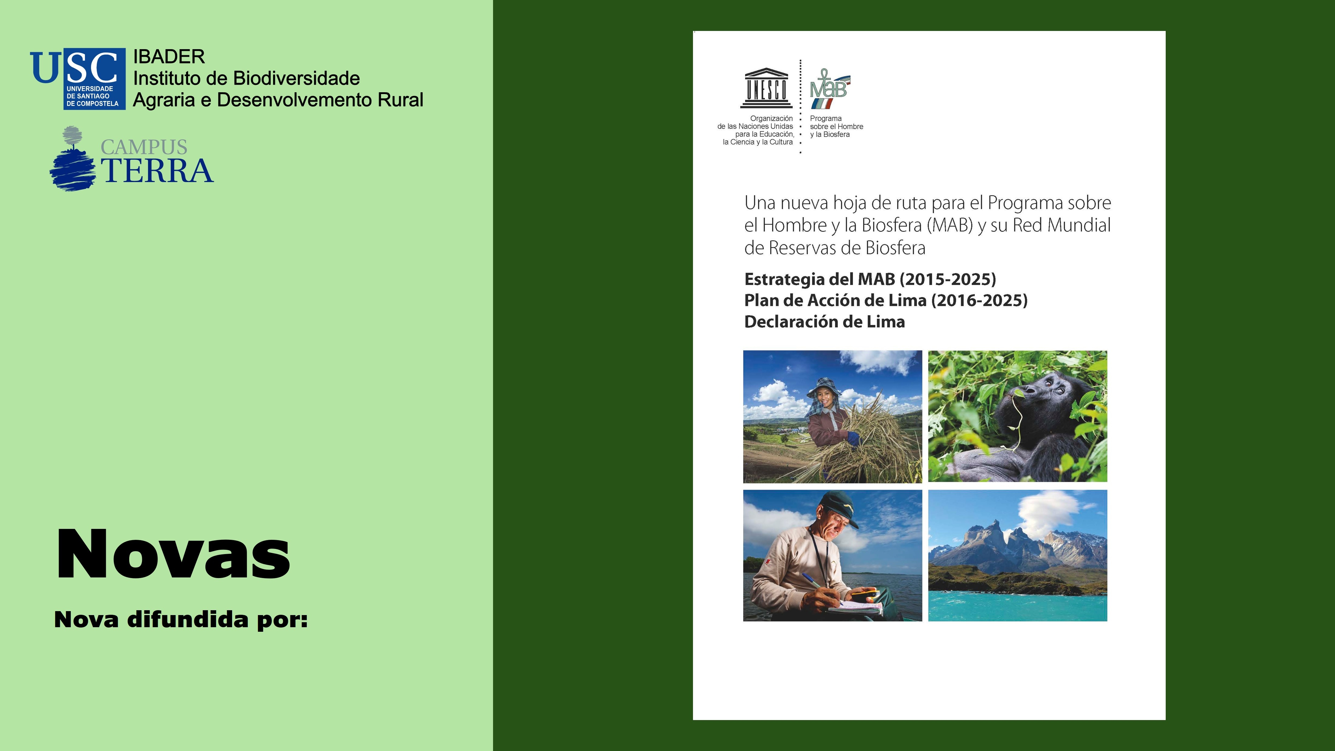 2017/03/24: Nueva publicación de la UNESCO relativa a la Red Mundial de las Reservas de la Biosfera: Plan de Acción de Lima 