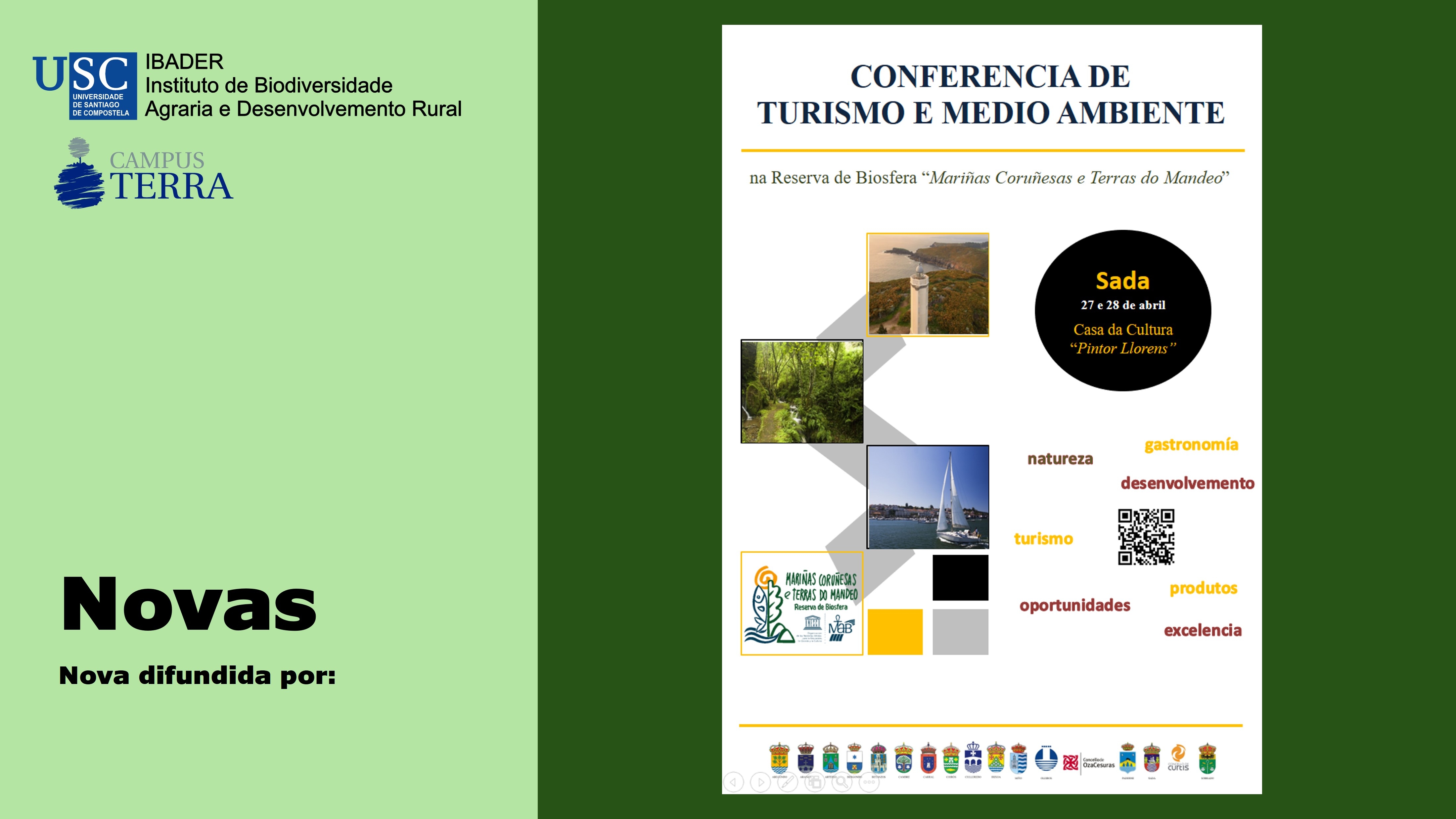 2017/04/25: Conferencia de Turismo e Medio Ambiente na Reserva de Biosfera Mariñas Coruñesas e Terras do Mandeo