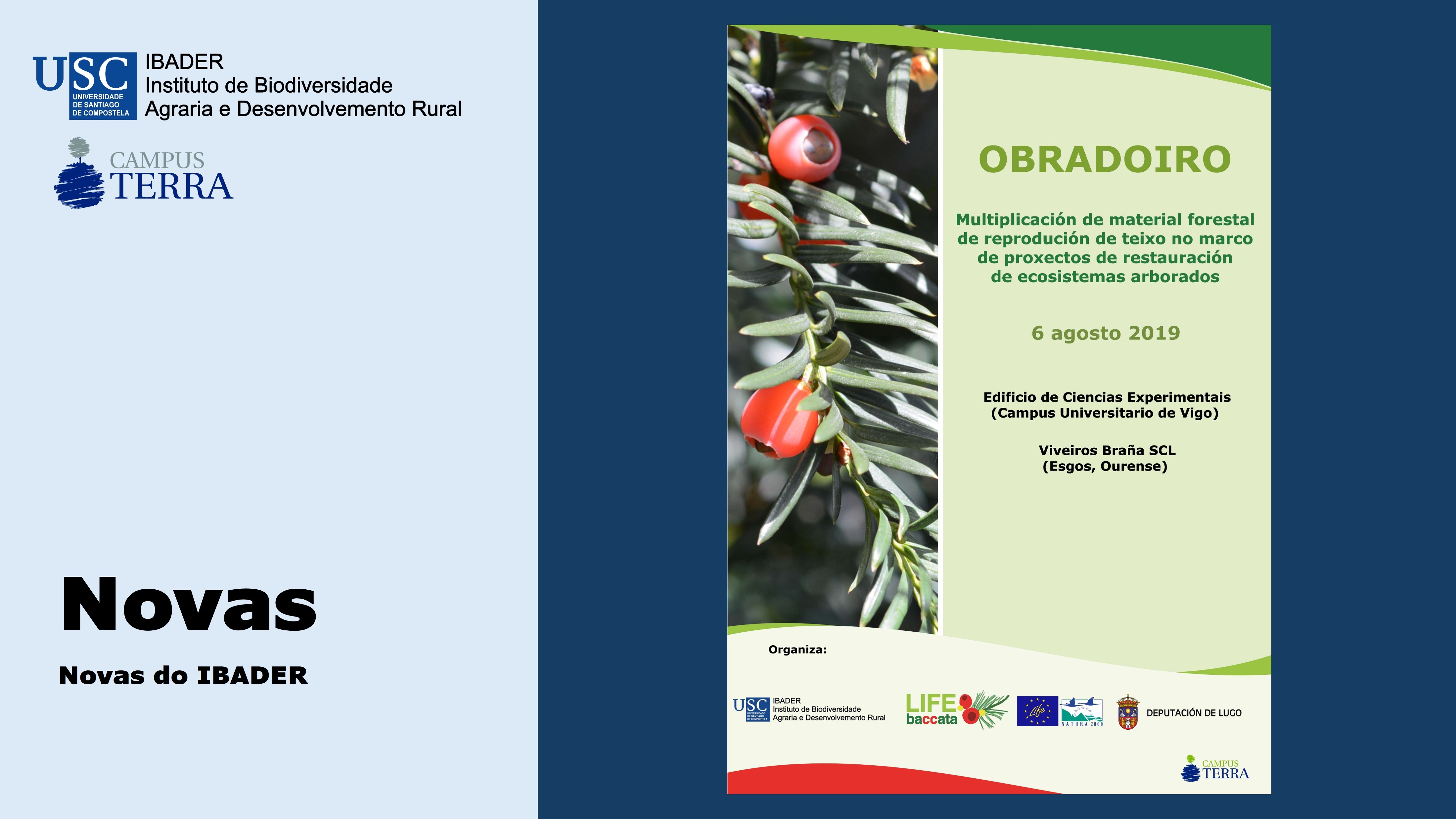 2019/07/15: Obradoiro de networking sobre multiplicación de material forestal de reprodución de teixo (06/08/2019)