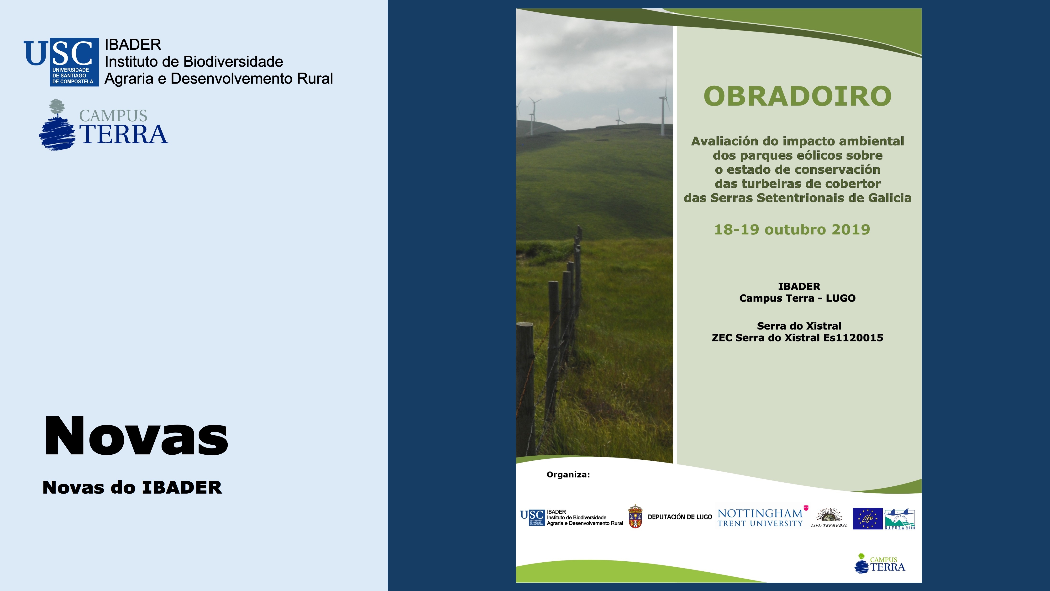 2019/10/14: Obradoiro de avaliación dos parques eólicos sobre as turbeiras de cobertor