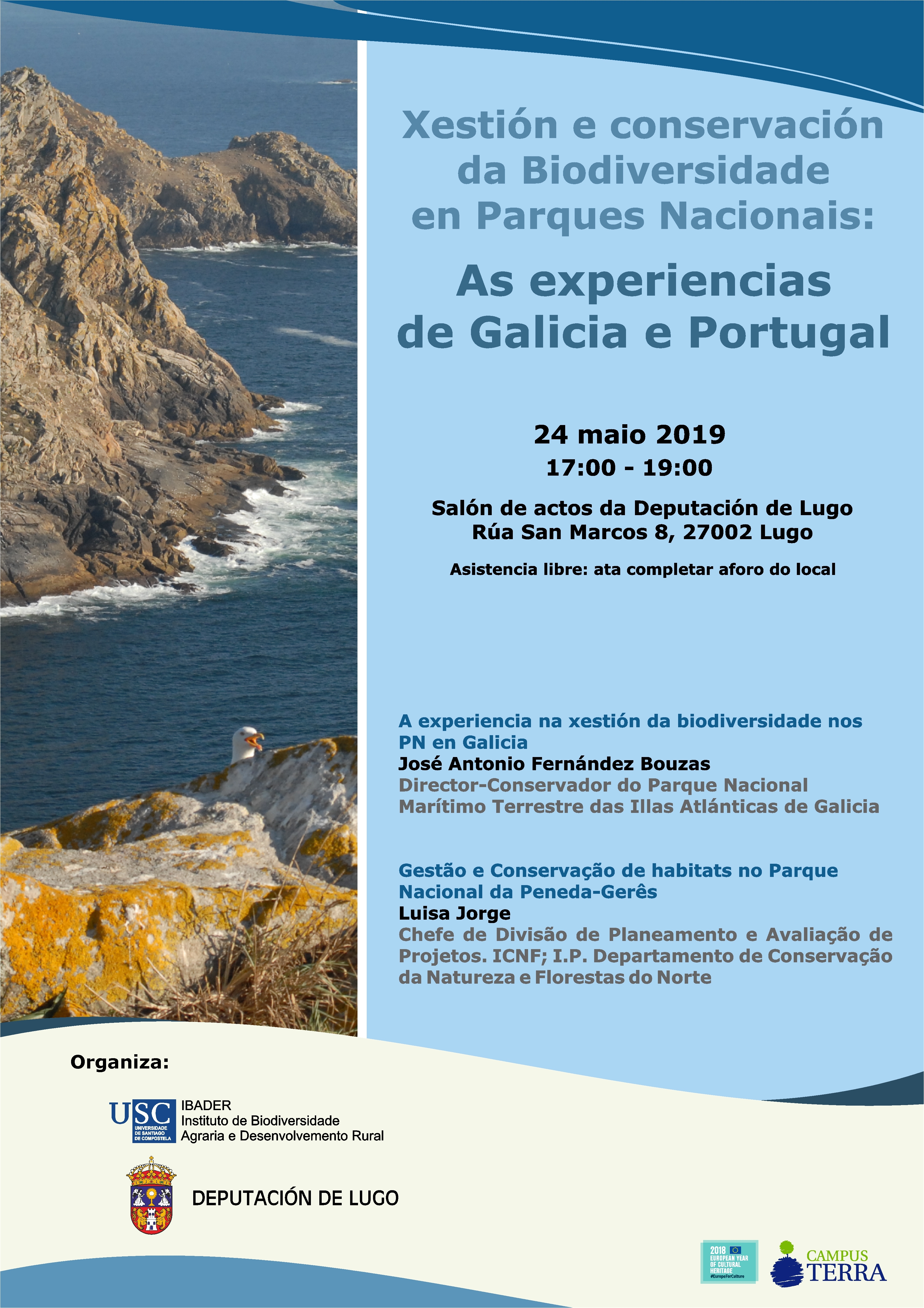 2019/05/10: Xornada sobre os Parques Nacionais en Lugo (24/05/2019)