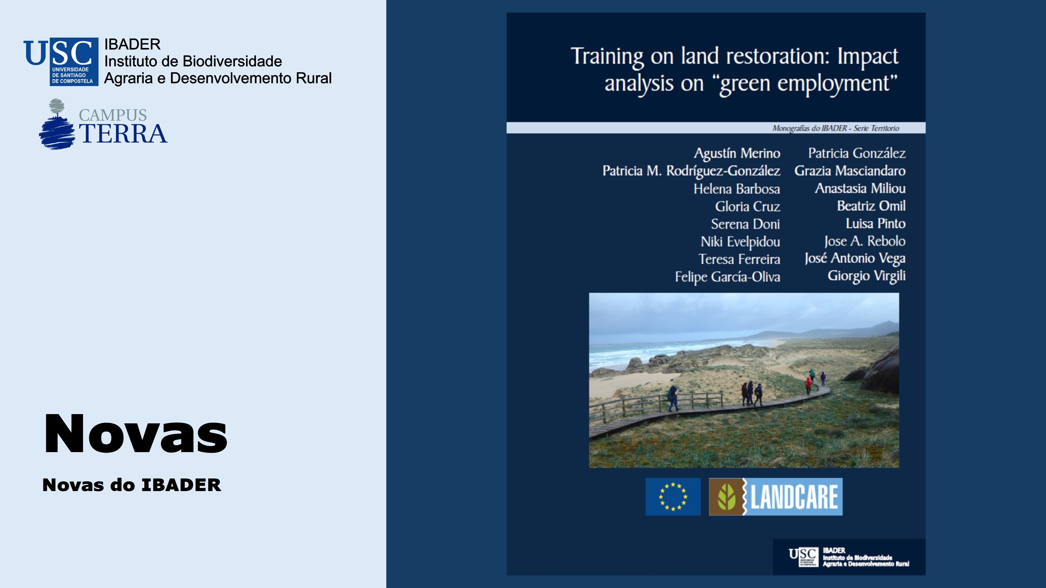 2020/05/13: Nova publicación: Training on land restoration: Impact analysis on “green employment”.