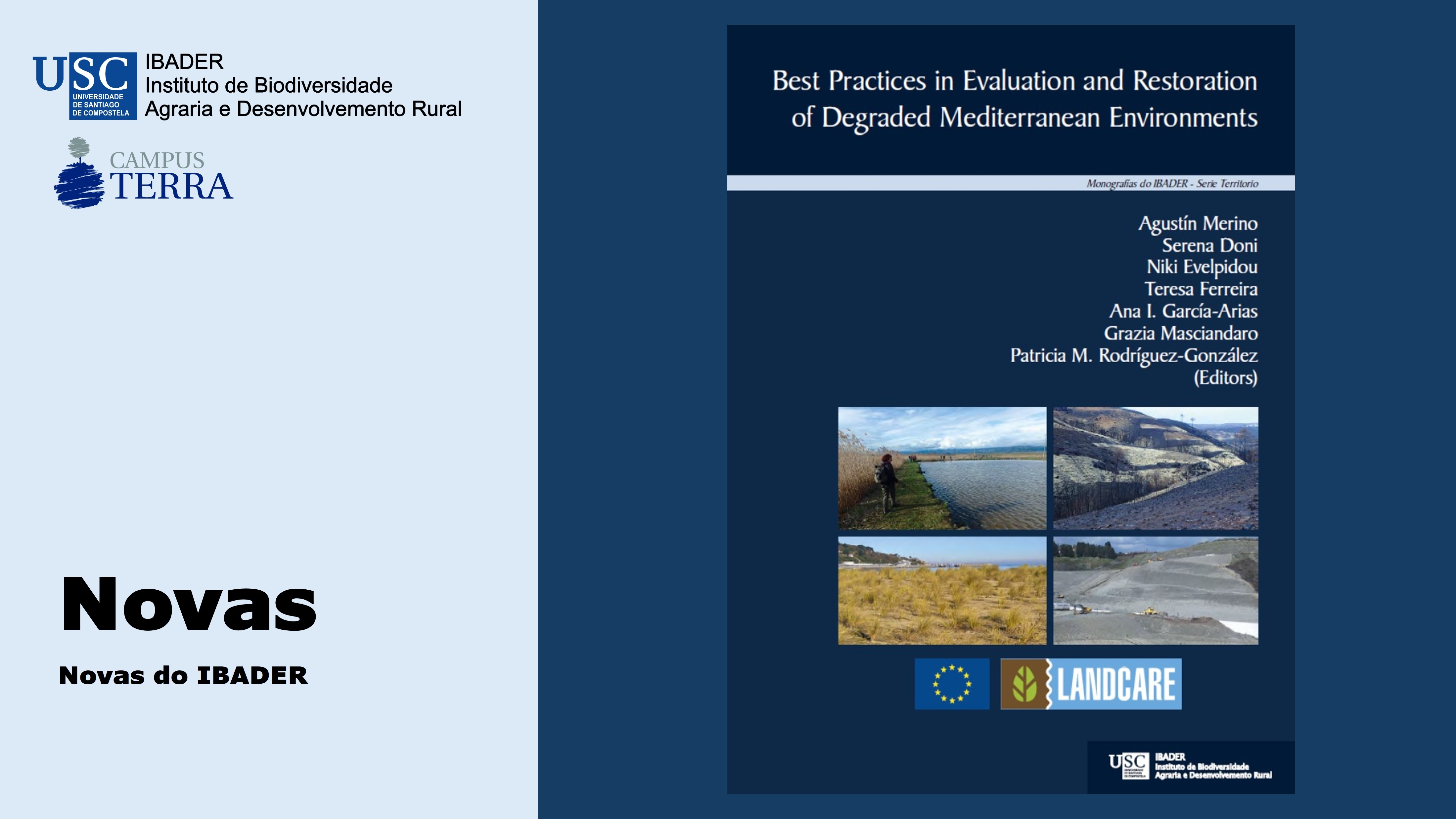 2020/05/15: Nova publicación: Best Practices in Evaluation and Restoration of Degraded Mediterranean Environments (2019)