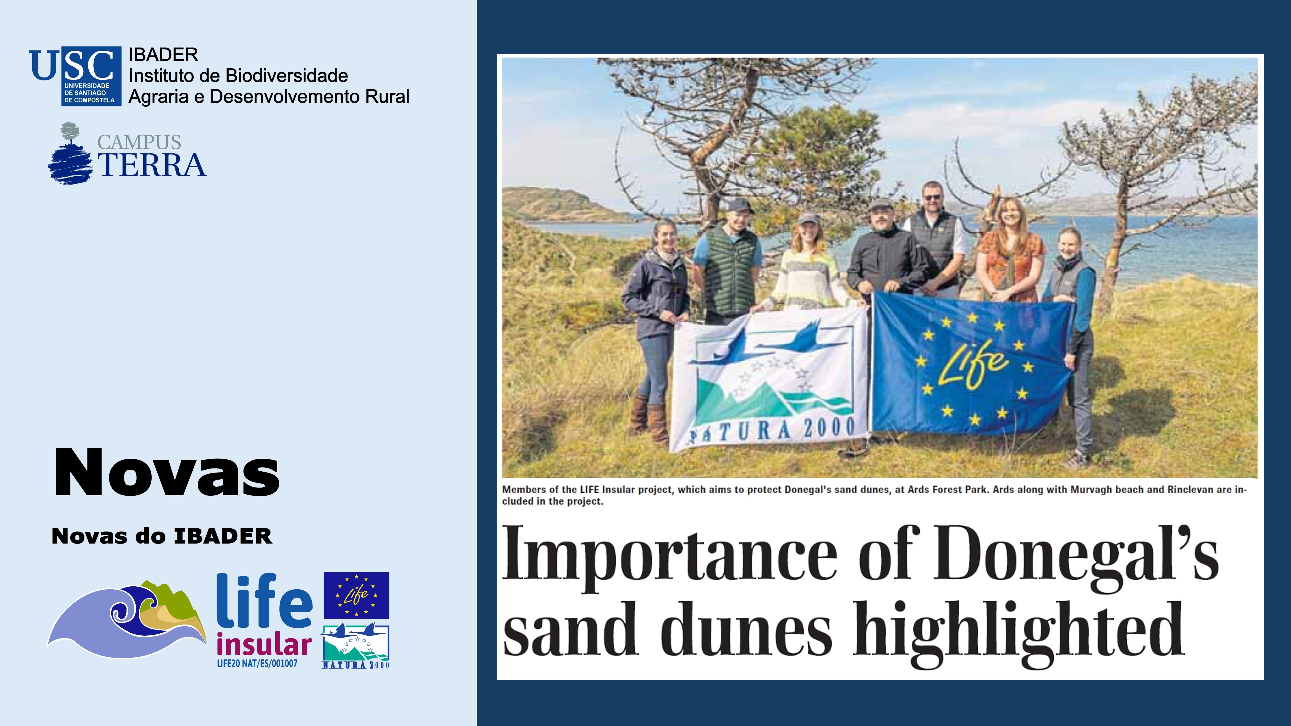 2022/06/30: Presentado o proxecto LIFE INSULAR en Irlanda en la celebración del día mundial de las dunas