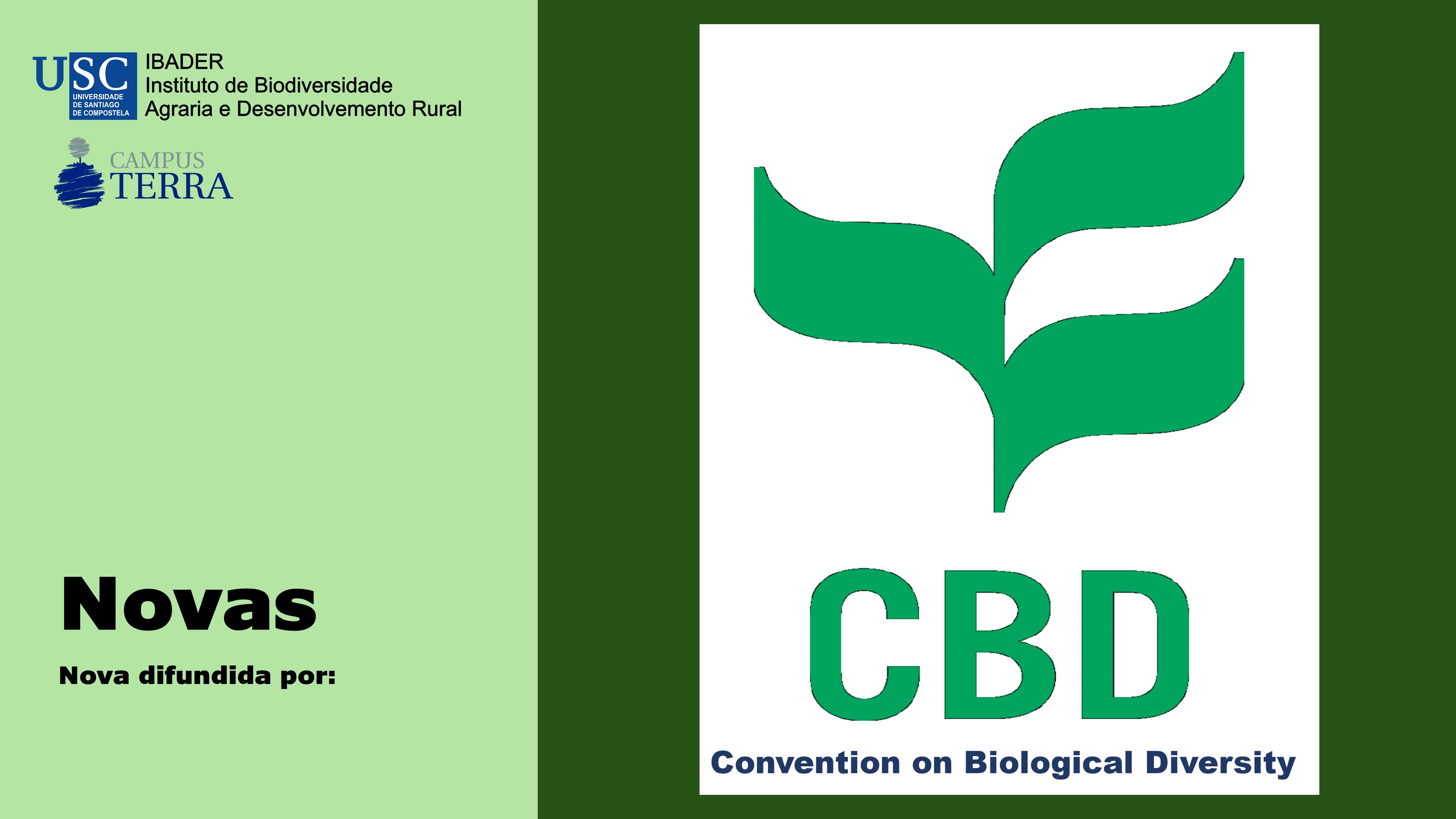 2022/12/19: Novo marco mundial da Biodiversidade Biolóxica ata o 2050